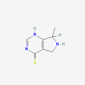 molecular formula C7H9N3S B12673283 7-Methyl-6,7-dihydro-5H-pyrrolo(3,4-d)pyrimidin-4-yl hydrosulfide CAS No. 13925-32-1