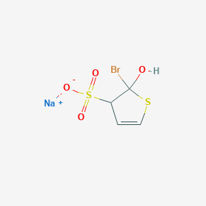molecular formula C4H4BrNaO4S2 B12673292 Sodium 2-bromo-alpha-hydroxythiophene-3-sulphonate CAS No. 94108-06-2