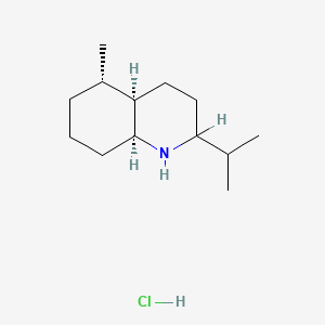 molecular formula C13H26ClN B12673315 Quinoline, decahydro-5-methyl-2-(1-methylethyl)-, hydrochloride, (2alpha,4abeta,5beta,8abeta)- CAS No. 57379-41-6