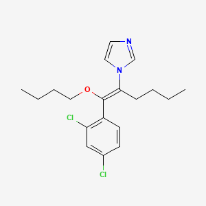 molecular formula C19H24Cl2N2O B12673328 1H-Imidazole, 1-(1-(butoxy(2,4-dichlorophenyl)methylene)pentyl)- CAS No. 124255-25-0