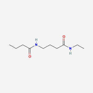 molecular formula C10H20N2O2 B12673337 Butanamide, N-ethyl-4-((1-oxobutyl)amino)- CAS No. 82023-86-7