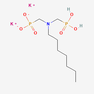 molecular formula C9H21K2NO6P2 B12673398 Dipotassium dihydrogen ((heptylimino)bis(methylene))bisphosphonate CAS No. 94230-78-1