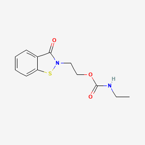 molecular formula C12H14N2O3S B12673442 2-(3-oxo-1,2-benzothiazol-2-yl)ethyl N-ethylcarbamate CAS No. 183136-03-0