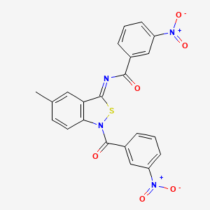 molecular formula C22H14N4O6S B12673450 N-(5-Methyl-1-(3-nitrobenzoyl)-2,1-benzisothiazol-3(1H)-ylidene)-3-nitrobenzamide CAS No. 99523-84-9