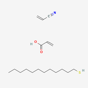 molecular formula C18H33NO2S B12673462 2-Propenoic acid, telomer with 1-dodecanethiol and 2-propenenitrile CAS No. 63747-59-1