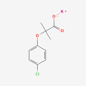 molecular formula C10H10ClKO3 B12673513 Potassium 2-(4-chlorophenoxy)-2-methylpropionate CAS No. 26723-02-4