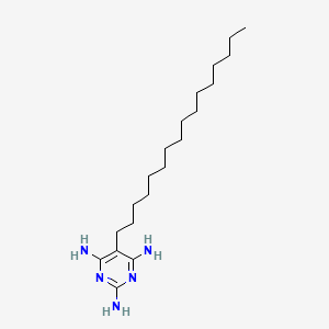 molecular formula C20H39N5 B12673568 5-Hexadecylpyrimidine-2,4,6-triamine CAS No. 94087-80-6