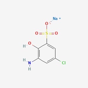 molecular formula C6H5ClNNaO4S B12673588 Sodium 3-amino-5-chloro-2-hydroxybenzenesulphonate CAS No. 95873-47-5