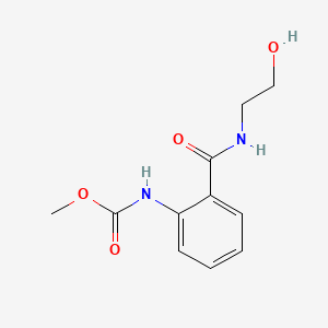 molecular formula C11H14N2O4 B12673591 Methyl (2-(((2-hydroxyethyl)amino)carbonyl)phenyl)-carbamate CAS No. 85098-72-2