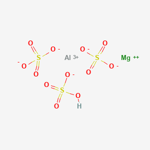 molecular formula AlHMgO12S3 B12673599 Sulfuric acid, aluminum magnesium salt CAS No. 60778-99-6