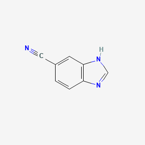 molecular formula C8H5N3 B1267360 1H-Benzimidazole-5-carbonitrile CAS No. 6287-83-8