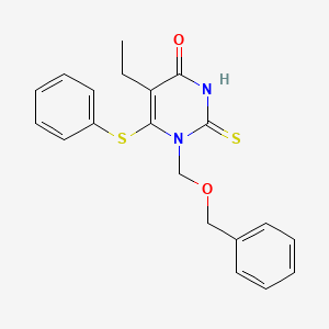molecular formula C20H20N2O2S2 B12673607 5-Ethyl-1-((benzyloxy)methyl)-6-(phenylthio)-2-thiouracil CAS No. 136160-24-2