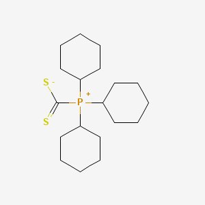 molecular formula C19H33PS2 B12673650 Tricyclohexyl(dithiocarboxylato)phosphonium CAS No. 70165-72-9
