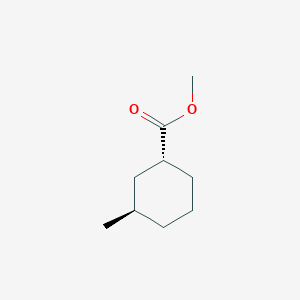 molecular formula C9H16O2 B12673668 Cyclohexanecarboxylic acid, 3-methyl-, methyl ester, (1R,3R)-rel- CAS No. 7605-53-0