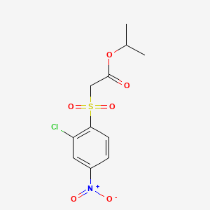 molecular formula C11H12ClNO6S B12673710 Acetic acid, ((2-chloro-4-nitrophenyl)sulfonyl)-, 1-methylethyl ester CAS No. 139326-50-4