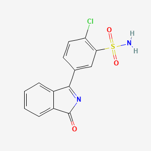 molecular formula C14H9ClN2O3S B12673756 2-chloro-5-(1-oxo-1H-isoindol-3-yl)benzenesulfonamide CAS No. 87177-16-0