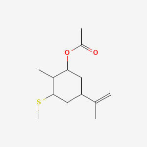 molecular formula C13H22O2S B12673778 2-Methyl-3-(methylthio)-5-(1-methylvinyl)cyclohexyl acetate CAS No. 85098-94-8