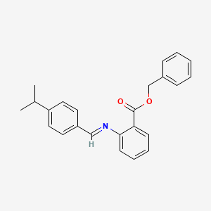 molecular formula C24H23NO2 B12673785 Benzyl 2-(((4-(1-methylethyl)phenyl)methylene)amino)benzoate CAS No. 83803-48-9