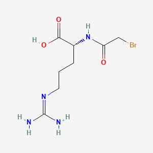 molecular formula C8H15BrN4O3 B12673838 Bromoacetylarginine CAS No. 31373-68-9