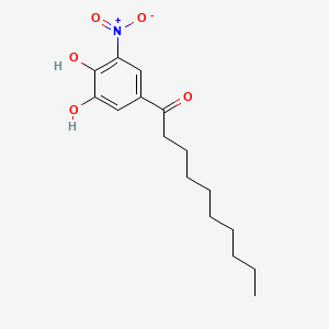 molecular formula C16H23NO5 B12673849 1-Decanone, 1-(3,4-dihydroxy-5-nitrophenyl)- CAS No. 125628-94-6