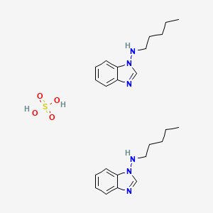 molecular formula C24H36N6O4S B12673879 Bis(1H-benzimidazole-1-pentylammonium) sulphate CAS No. 98071-99-9