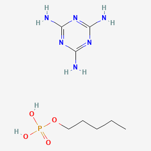 molecular formula C8H19N6O4P B12673885 Pentyl dihydrogen phosphate;1,3,5-triazine-2,4,6-triamine CAS No. 132128-73-5