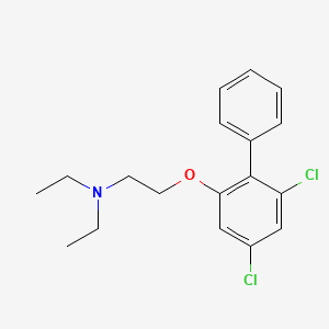 molecular formula C18H21Cl2NO B12673899 Ethanamine, 2-((4,6-dichloro(1,1-biphenyl)-2-yl)oxy)-N,N-diethyl- CAS No. 3562-26-3