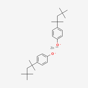 molecular formula C28H42O2Zn B12673986 Zinc bis(p-(1,1,3,3-tetramethylbutyl)phenolate) CAS No. 93776-66-0