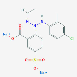 molecular formula C16H14ClN3Na2O5S B12674027 Disodium 2-(3-(4-chloro-2-tolyl)-1-ethyltriazen-2-yl)-5-sulphonatobenzoate CAS No. 83249-42-7