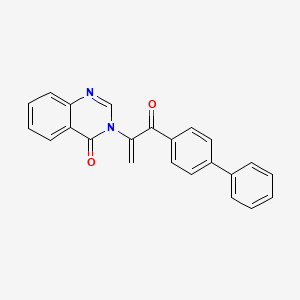 molecular formula C23H16N2O2 B12674033 4(3H)-Quinazolinone, 3-(1-((1,1'-biphenyl)-4-ylcarbonyl)ethenyl)- CAS No. 108664-31-9