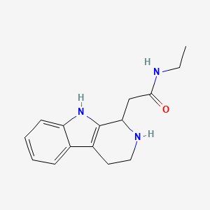 molecular formula C15H19N3O B12674144 N-Ethyl-2,3,4,9-tetrahydro-1H-pyrido(3,4-b)indole-1-acetamide CAS No. 76907-21-6