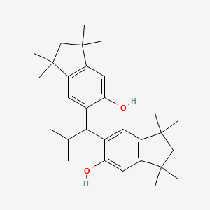 molecular formula C30H42O2 B12674159 6,6'-(2-methylpropylidene)bis[2,3-dihydro-1,1,3,3-tetramethyl-1H-inden-5-ol] CAS No. 54661-54-0