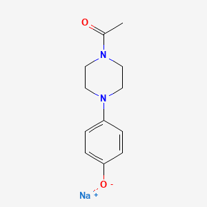 molecular formula C12H15N2NaO2 B12674182 1-Acetyl-4-(4-hydroxyphenyl)piperazine, sodiumsalt CAS No. 83949-34-2
