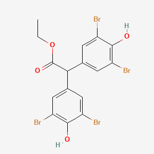 molecular formula C16H12Br4O4 B12674195 Ethyl bis(3,5-dibromo-4-hydroxyphenyl)acetate CAS No. 94159-40-7