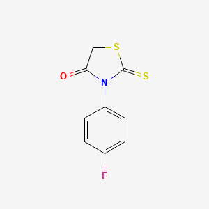 molecular formula C9H6FNOS2 B1267421 3-(4-Fluorophenyl)-2-thioxo-1,3-thiazolan-4-one CAS No. 387-27-9