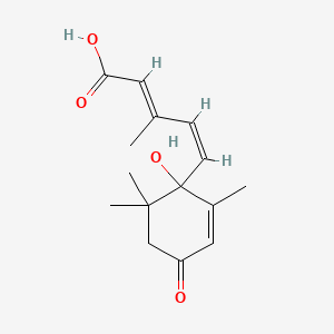 molecular formula C15H20O4 B12674238 2,4-Pentadienoic acid, 5-(1-hydroxy-2,6,6-trimethyl-4-oxo-2-cyclohexen-1-yl)-3-methyl-, (E,Z)- CAS No. 14674-85-2