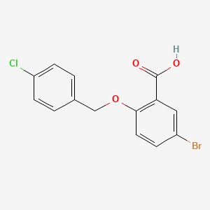 molecular formula C14H10BrClO3 B1267424 5-Bromo-2-[(4-chlorobenzyl)oxy]benzoic acid CAS No. 62176-36-7