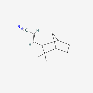 molecular formula C12H17N B12674256 3-(3,3-Dimethylbicyclo(2.2.1)hept-2-yl)acrylonitrile CAS No. 79570-06-2