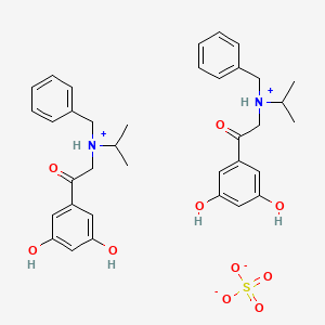 molecular formula C36H44N2O10S B12674278 Bis(benzyl(2-(3,5-dihydroxyphenyl)-2-oxoethyl)isopropylammonium) sulphate CAS No. 94109-60-1