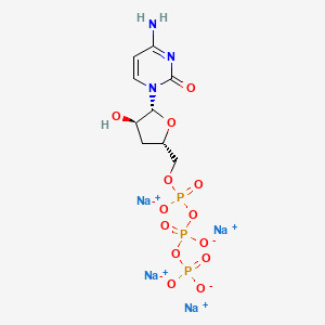 molecular formula C9H12N3Na4O13P3 B12674280 Cytidine 5'-(tetrahydrogen triphosphate), 3'-deoxy-, tetrasodium salt CAS No. 83711-63-1