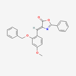 molecular formula C24H19NO4 B12674302 4-(2-(Benzyloxy)-4-methoxybenzylidene)-2-phenyl-1,3-oxazol-5(4H)-one CAS No. 32884-24-5