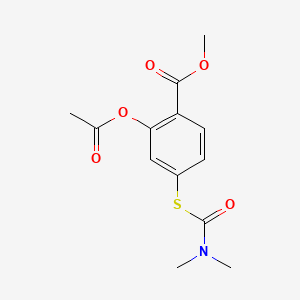 molecular formula C13H15NO5S B12674338 Methyl 4-(((dimethylamino)carbonyl)thio)-o-acetylsalicylate CAS No. 94108-11-9