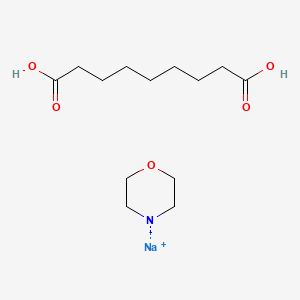 molecular formula C13H24NNaO5 B12674368 sodium;morpholin-4-ide;nonanedioic acid CAS No. 125328-98-5