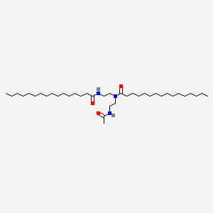 molecular formula C38H75N3O3 B12674371 N-(2-(Acetylamino)ethyl)-N-(2-((1-oxohexadecyl)amino)ethyl)hexadecan-1-amide CAS No. 85187-60-6