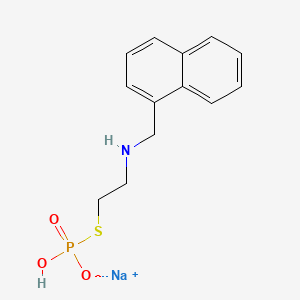 molecular formula C13H15NNaO3PS B12674377 Phosphorothioic acid, S-(2-((1-naphthylmethyl)amino)ethyl) ester, monosodium salt CAS No. 71354-23-9