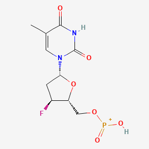 molecular formula C10H13FN2O6P+ B12674400 Flt-HP CAS No. 140132-25-8