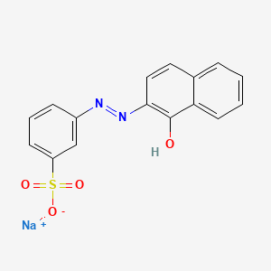 molecular formula C16H11N2NaO4S B12674407 Sodium 3-((1-hydroxy-2-naphthyl)azo)benzenesulphonate CAS No. 83006-60-4