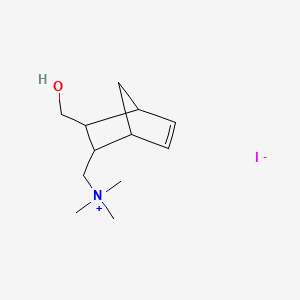 molecular formula C12H22INO B12674428 (3-((Trimethyl-lambda(5)-azanyl)methyl)bicyclo(2.2.1)hept-5-en-2-yl)methanol CAS No. 6623-20-7