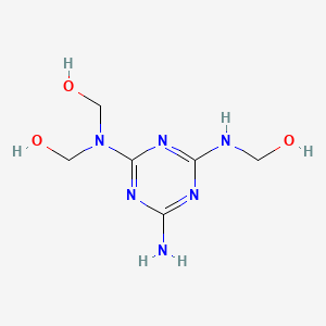 molecular formula C6H12N6O3 B12674436 ((4-Amino-6-((hydroxymethyl)amino)-1,3,5-triazin-2-yl)imino)bismethanol CAS No. 38228-20-5