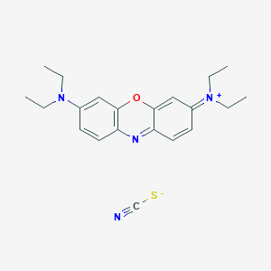 molecular formula C21H26N4OS B12674447 3,7-Bis(diethylamino)phenoxazin-5-ium thiocyanate CAS No. 82142-14-1